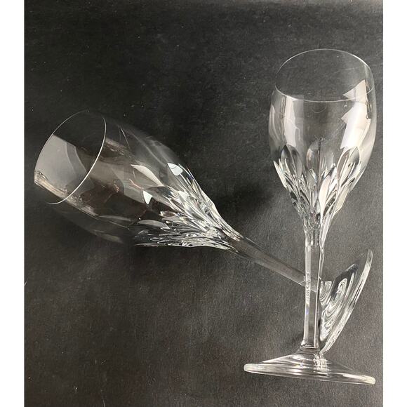 Gorham Diamond Clear Water Goblets - Set of 2 Fine Crystal Stemware - Picture 4 of 10